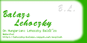 balazs lehoczky business card